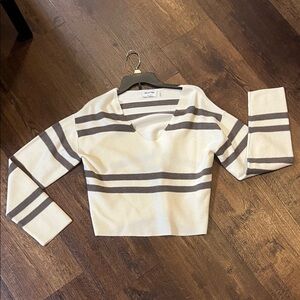 EVEREVE Striped  Shirt - Cream and brown